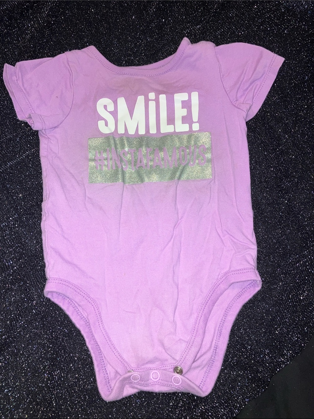 6/$15 Garanimals Lilac SMILE! Instafamous One-Piece Bodysuit Onesie
